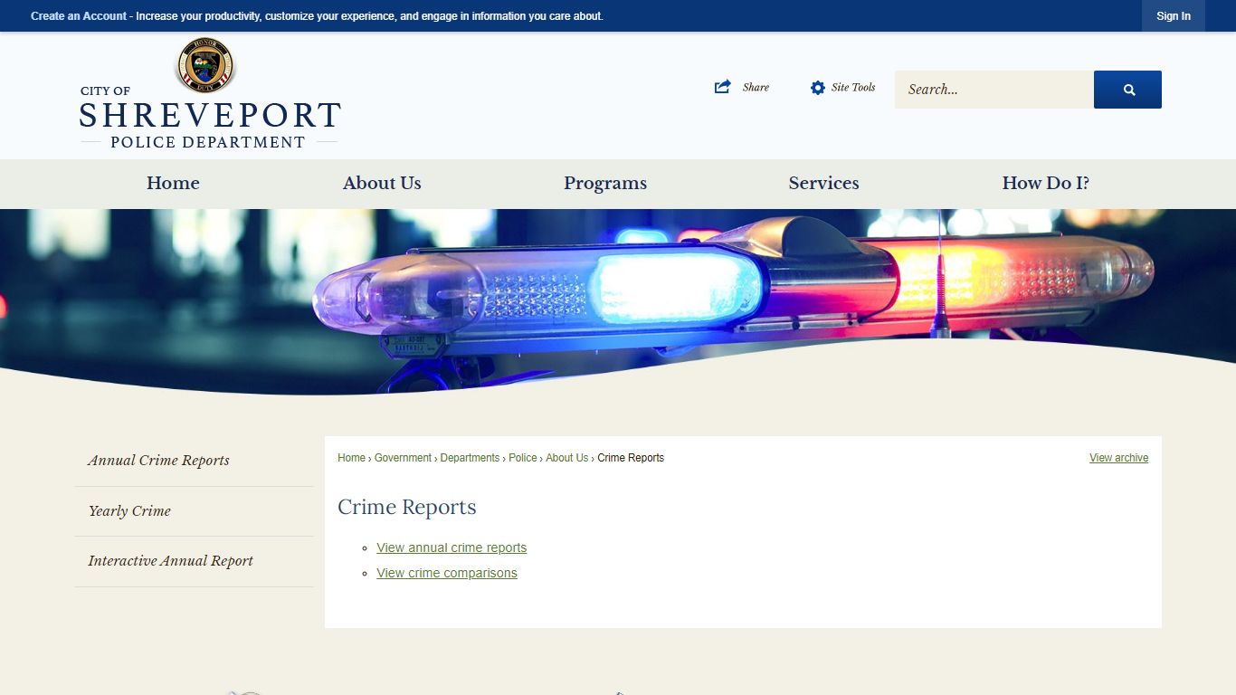 Crime Reports | Shreveport, LA - Official Website