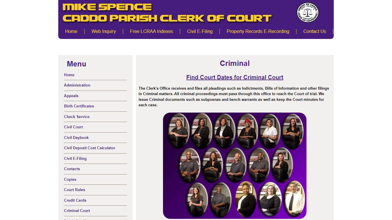 Criminal - Caddo Parish Clerk of Court